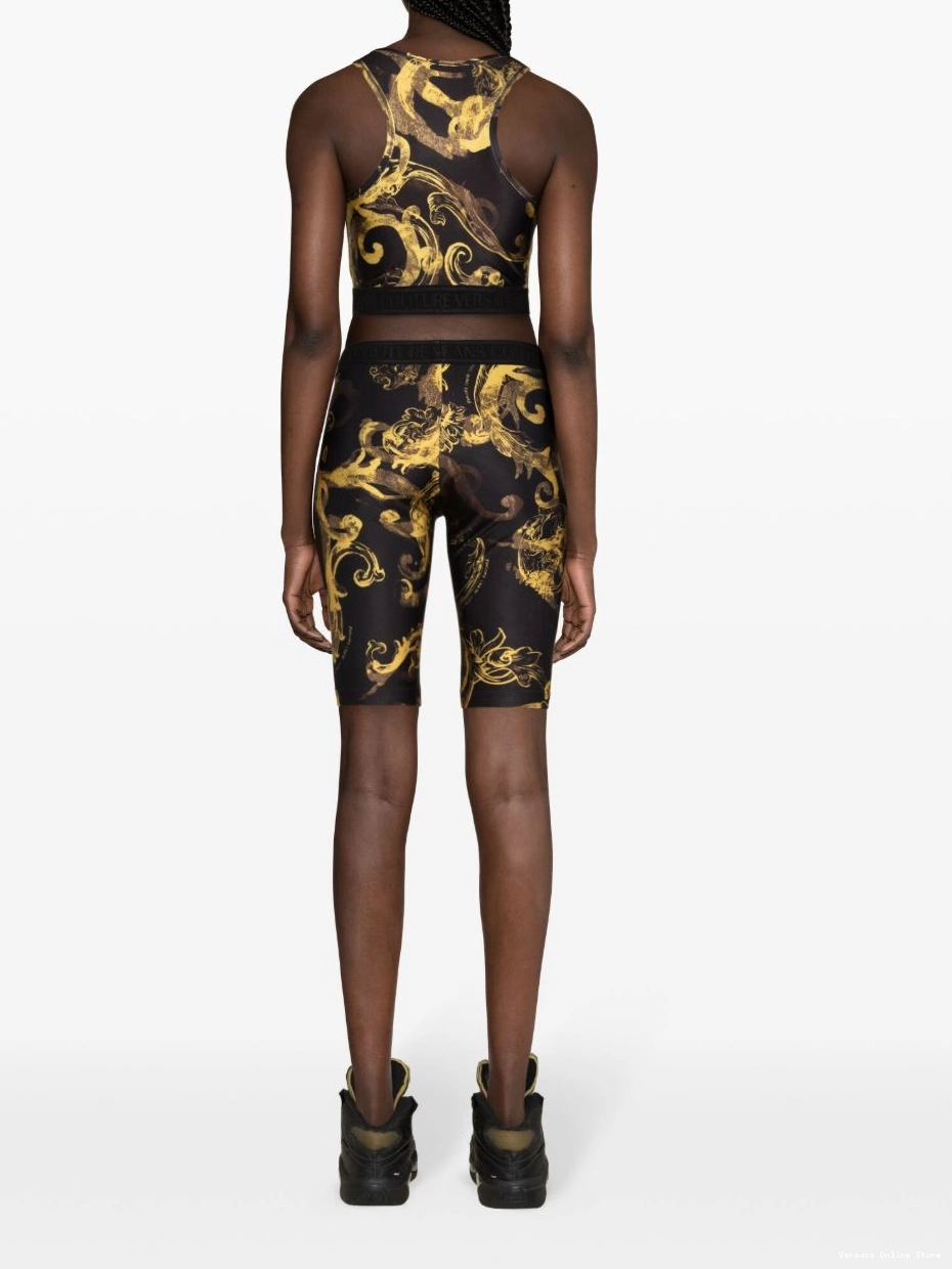 Cheap baroque-print Jeans top Couture Versace Women tank 0818